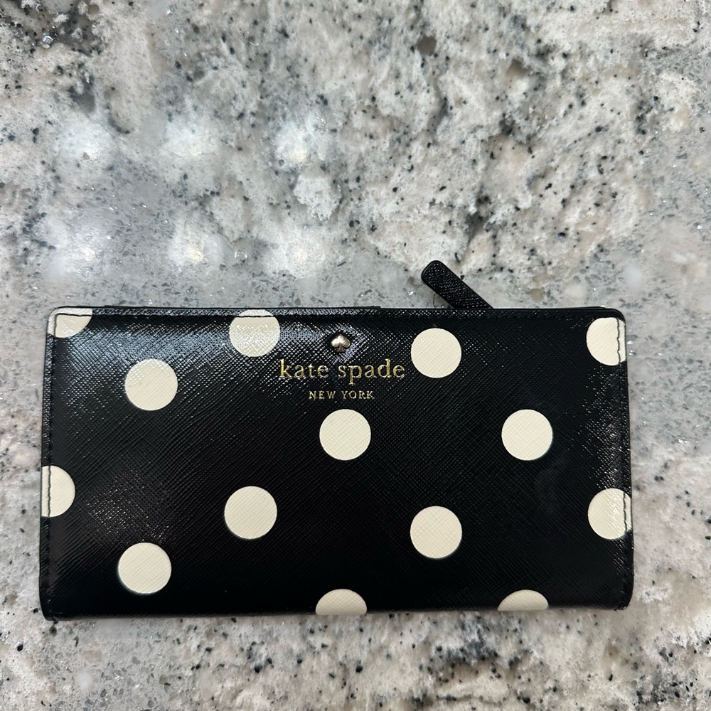 Kate Spade Black and White Polka Dot Wallet